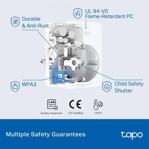 TP LINK TAPO P100 Έξυπνη πρίζα 10A, 2300W, 2.4Ghz, ρύθμιση προγράμματος, χρονοδιακόπτης - 8