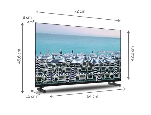 Телевизор, Thomson 32"HD Easy TV; 1366 x 768 (HD), DLED, 60 Hz, DVB-T/T2/C/S/S2,HDMI 3 (1.4), USB 2 (2.0), S/PDIF 1x coaxial, AV IN, Hotel mode, Side Feet, Black - image 1