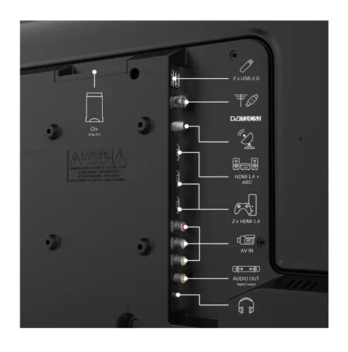 Телевизор, Thomson 32"HD Easy TV; 1366 x 768 (HD), DLED, 60 Hz, DVB-T/T2/C/S/S2,HDMI 3 (1.4), USB 2 (2.0), S/PDIF 1x coaxial, AV IN, Hotel mode, Side Feet, Black - image 2