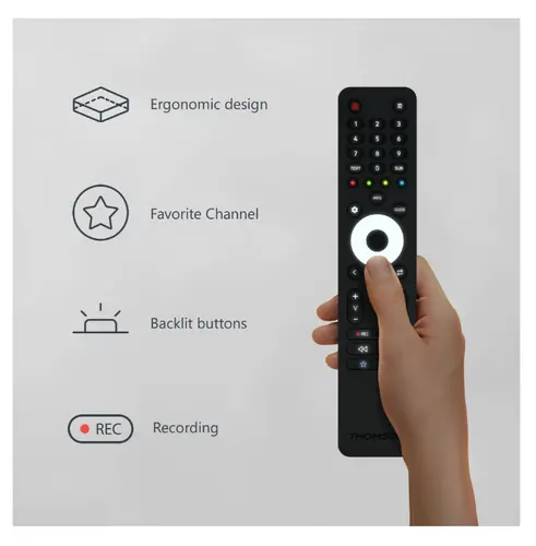 Телевизор, Thomson 32"HD Easy TV; 1366 x 768 (HD), DLED, 60 Hz, DVB-T/T2/C/S/S2,HDMI 3 (1.4), USB 2 (2.0), S/PDIF 1x coaxial, AV IN, Hotel mode, Side Feet, Black - image 5