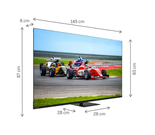 Телевизор, Thomson Smart QLED Pro TV 65"; Google TV; 3840 x 2160 (4K UHD), DLED, 144 Hz, DVB-T/T2/C/S/S2, HDR10, Wi-Fi, Bluetooth, LAN, HDMI 4 (2.1), USB 2 (2.0) + 1 (3.0), Central Swivel Stand, Black - image 1