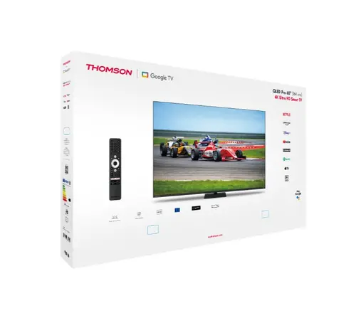 Телевизор, Thomson Smart QLED Pro TV 65"; Google TV; 3840 x 2160 (4K UHD), DLED, 144 Hz, DVB-T/T2/C/S/S2, HDR10, Wi-Fi, Bluetooth, LAN, HDMI 4 (2.1), USB 2 (2.0) + 1 (3.0), Central Swivel Stand, Black - image 6