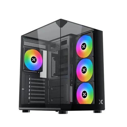 Xigmatek Carcasă ATX - Aqua Compact - 4 ventilatoare ARGB