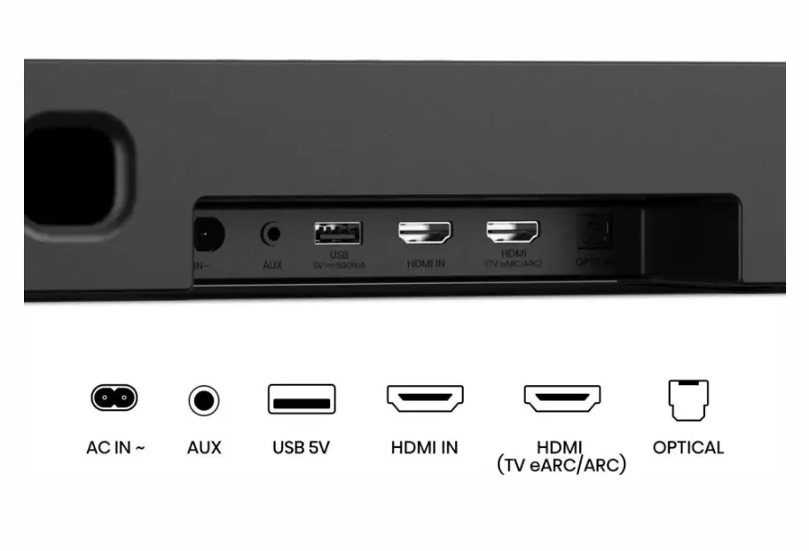 Аудио система, Hisense AX5140Q, 5.1.4Ch Sound Bar with Wireless Subwoofer, 600W, Dolby Atmos, Bluetooth 5.3, 4K HDMI Pass Through, DTS:X, HDMI/AUX/ARC/Optical/USB, 7 EQ Modes, Black - image 3