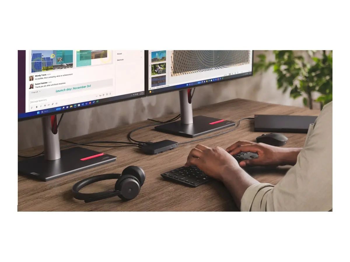 LENOVO USB-C Dual Display Travel Dock 1xHDMI2.1 1xDP1.4 1xUSB-A 2xUSB-C 1xRJ45 w/o AC Adapter - image 4