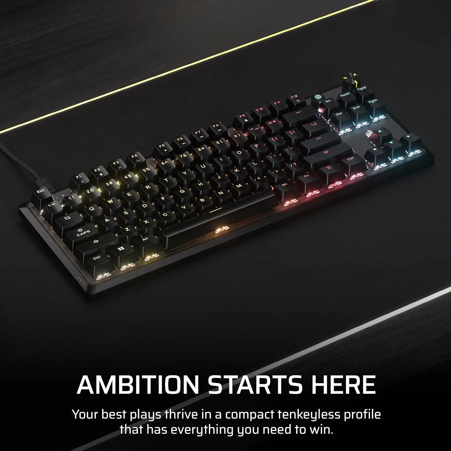 Corsair K70 CORE TKL, Gaming Keyboard, MLX RED, Black - image 1
