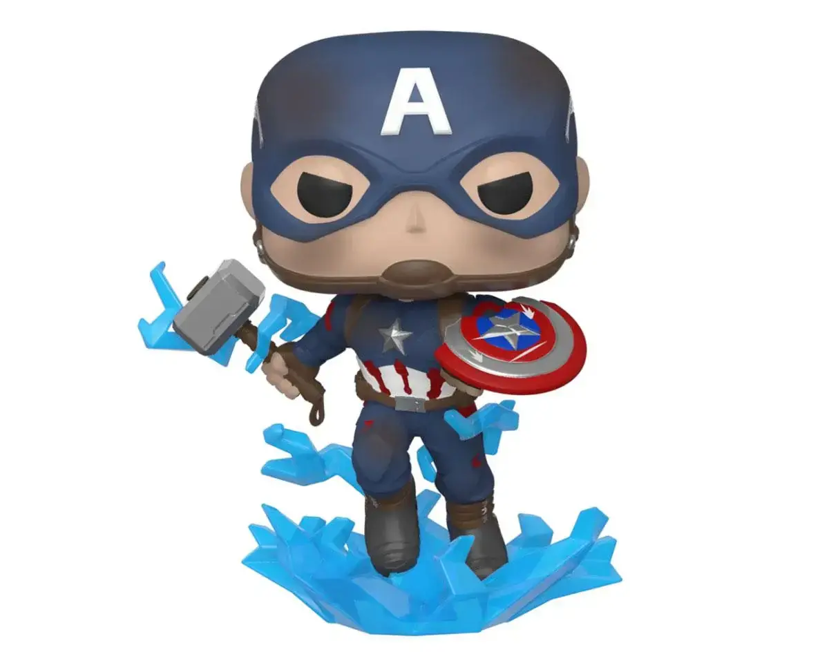 Figurină Funko Pop! Marvel: Avengers Endgame - Captain America With Broken Shield & Mjolnir #573