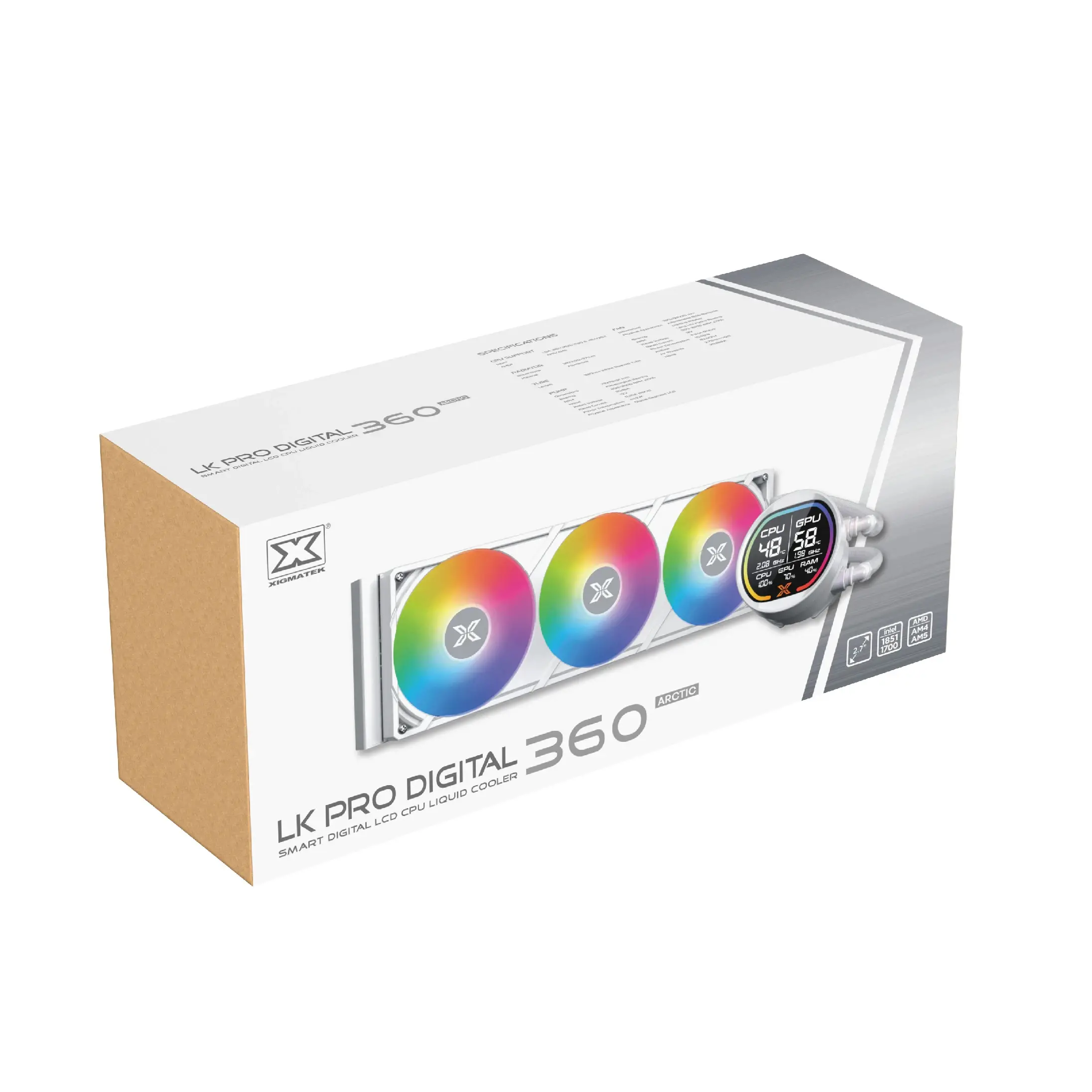Xigmatek водно охлаждане Water Cooling LK Pro 360 Digital Arctic - 2.7 inch Digital LCD Display - image 7