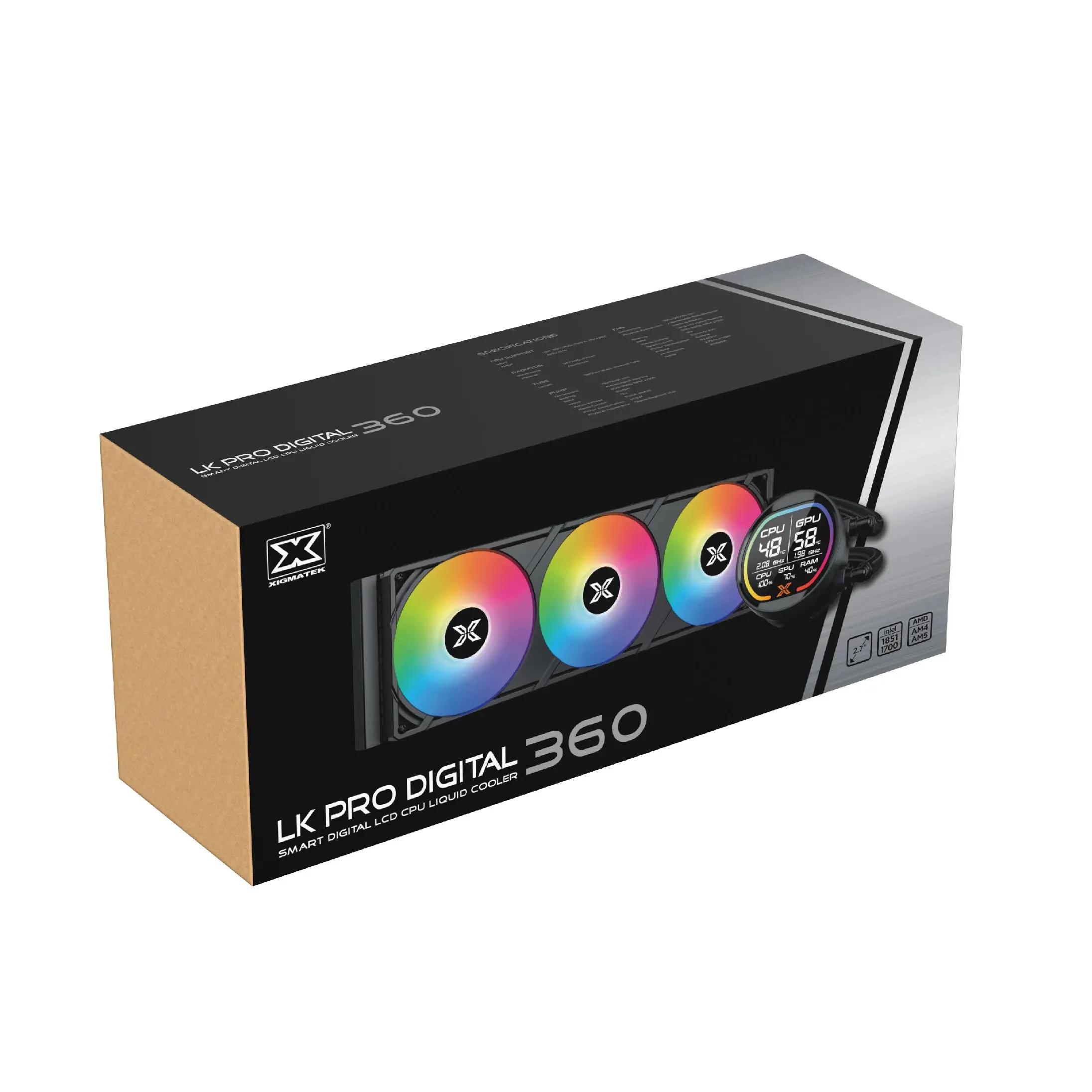 Xigmatek водно охлаждане Water Cooling LK Pro 360 Digital - 2.7 inch Digital LCD Display - image 7