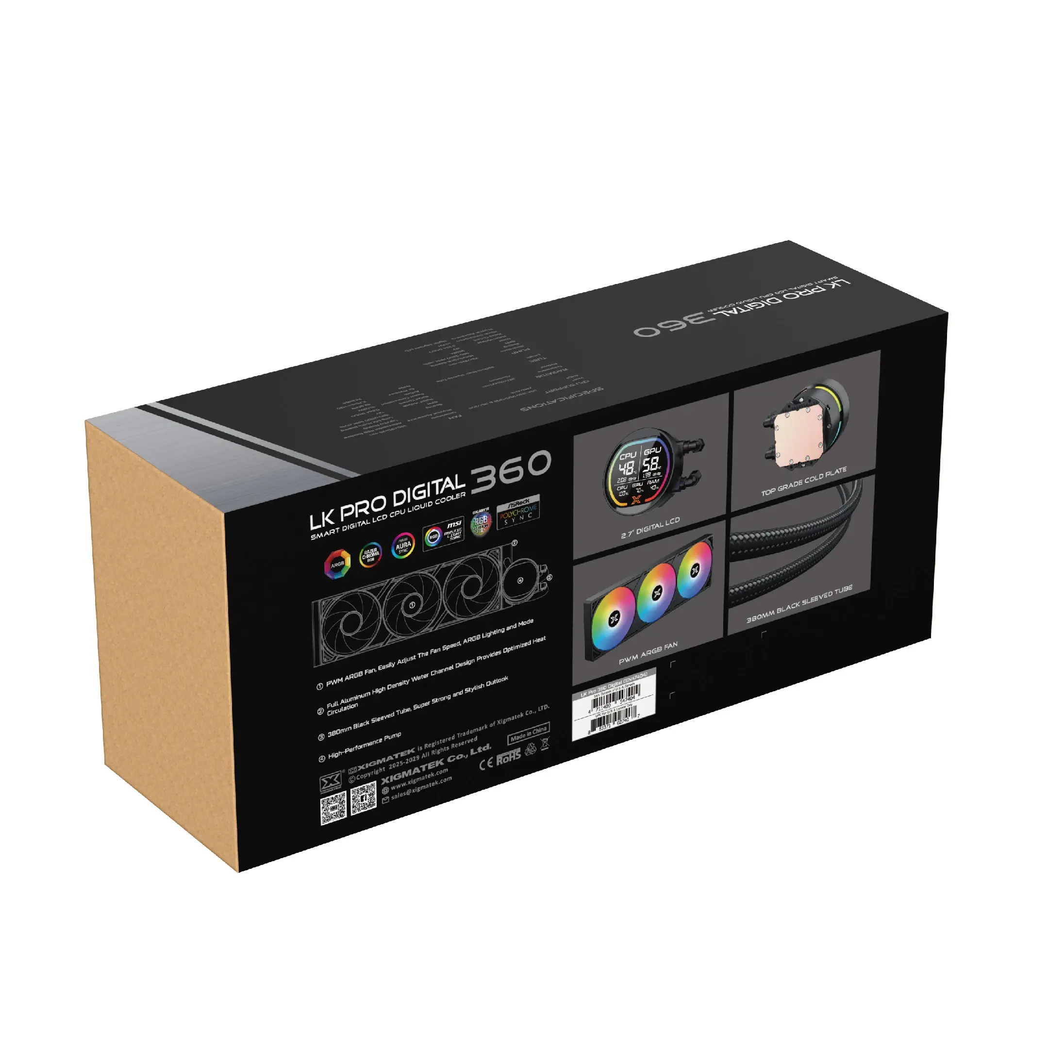 Xigmatek водно охлаждане Water Cooling LK Pro 360 Digital - 2.7 inch Digital LCD Display - image 8