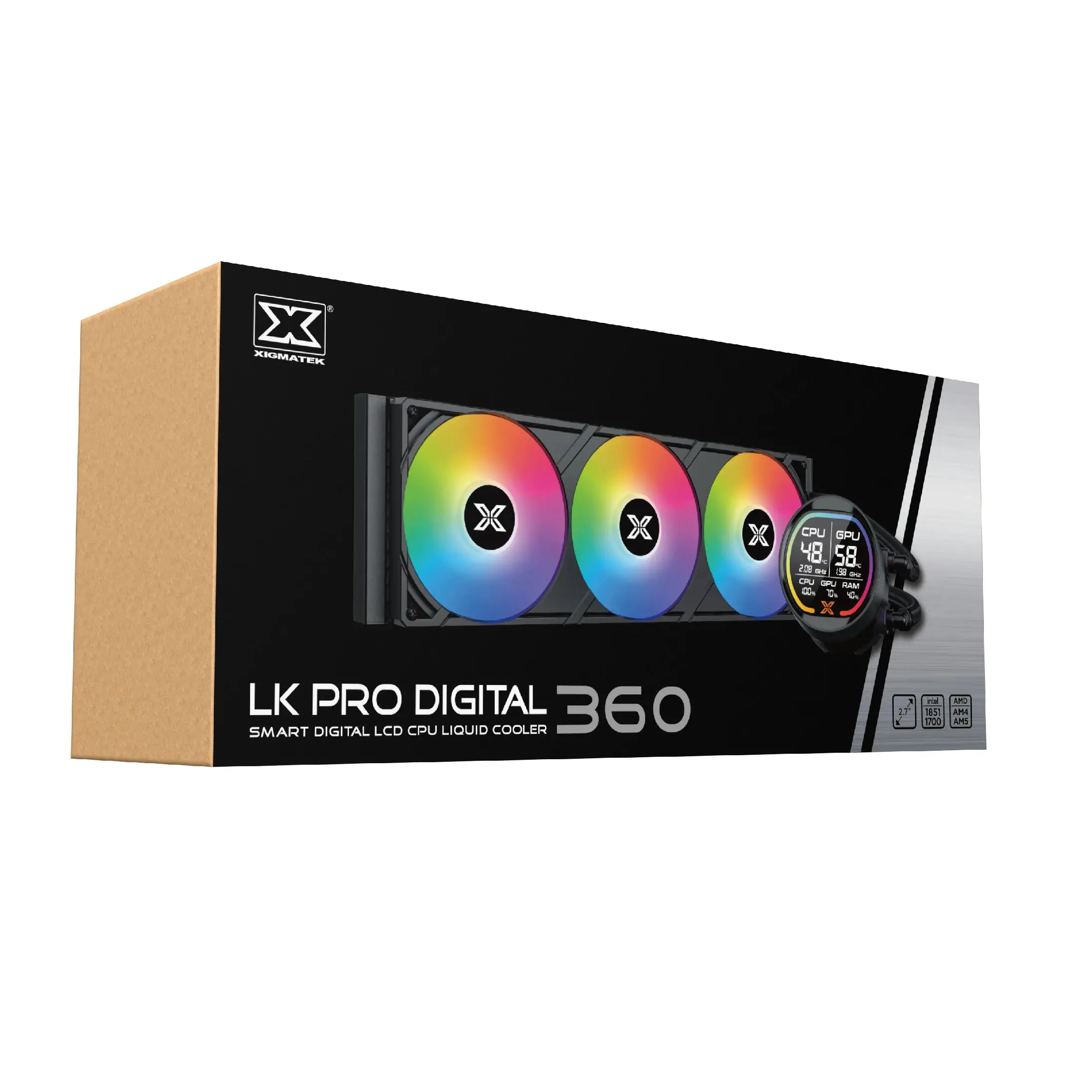 Xigmatek водно охлаждане Water Cooling LK Pro 360 Digital - 2.7 inch Digital LCD Display - image 9
