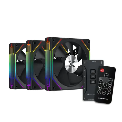 Xigmatek Комплект вентилатори Fan Pack 3-in-1 3x120mm - Infinity G22A - Infinity Mirror, A-RGB