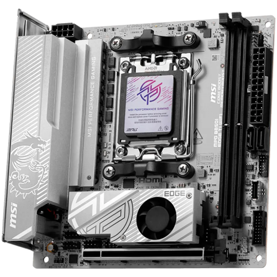 MSI MPG B850I EDGE TI WIFI, mITX, Socket AM5, Dual Channel DDR5 10000+MHz (OC), 1x slot PCIe x16, 2x slot M.2, 1x HDMI, 3x USB 3.2 Gen 2, 2x USB 3.2 - image 1