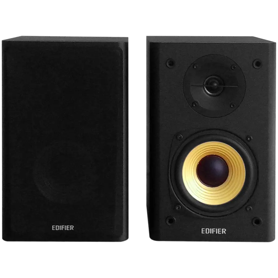 Edifier R1000T4 2.0 Bookshelf Speakers, RCA, 0.5-inch Tweeters, 4-inch Drivers, 24W (RMS), Control Buttons, Black - image 1