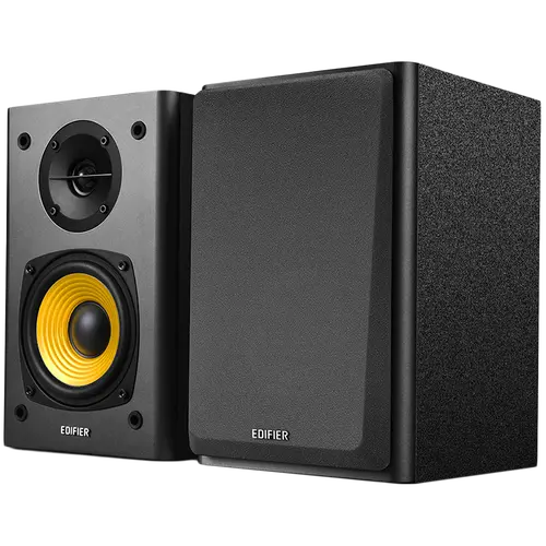 Edifier R1000T4 2.0 Bookshelf Speakers, RCA, 0.5-inch Tweeters, 4-inch Drivers, 24W (RMS), Control Buttons, Black
