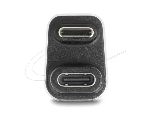 Delock Адаптер USB-C мъжко към женско USB-C, под  180° ,  40 Gbps PD 3.1 240 W ,  U-образен 8K 60 Hz metal - image 1