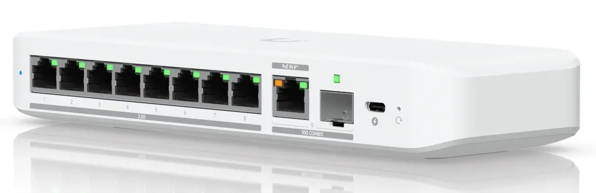 Комутатор Ubiquiti USW-Flex-2.5G-8, 8x 2.5G, 10GbE RJ45/SFP+, USB-C/ PoE+ in