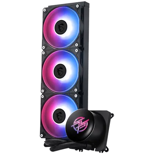 MSI MPG CORELIQUID P13 360, 3x120mm Pre-installed CycloBlade 9 ARGB Daisy Chain Fans, 2.1-inch LCD screen, Copper Base, UNI BRACKET, Intel LGA 1700/1851, AMD AM5/AM4, 5Y Warranty - image 1