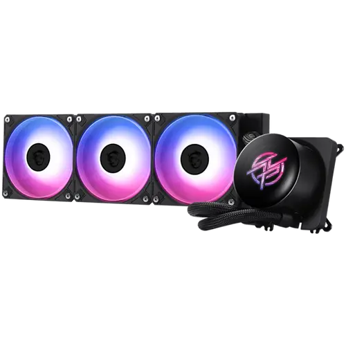 MSI MPG CORELIQUID P13 360, 3x120mm Pre-installed CycloBlade 9 ARGB Daisy Chain Fans, 2.1-inch LCD screen, Copper Base, UNI BRACKET, Intel LGA 1700/1851, AMD AM5/AM4, 5Y Warranty