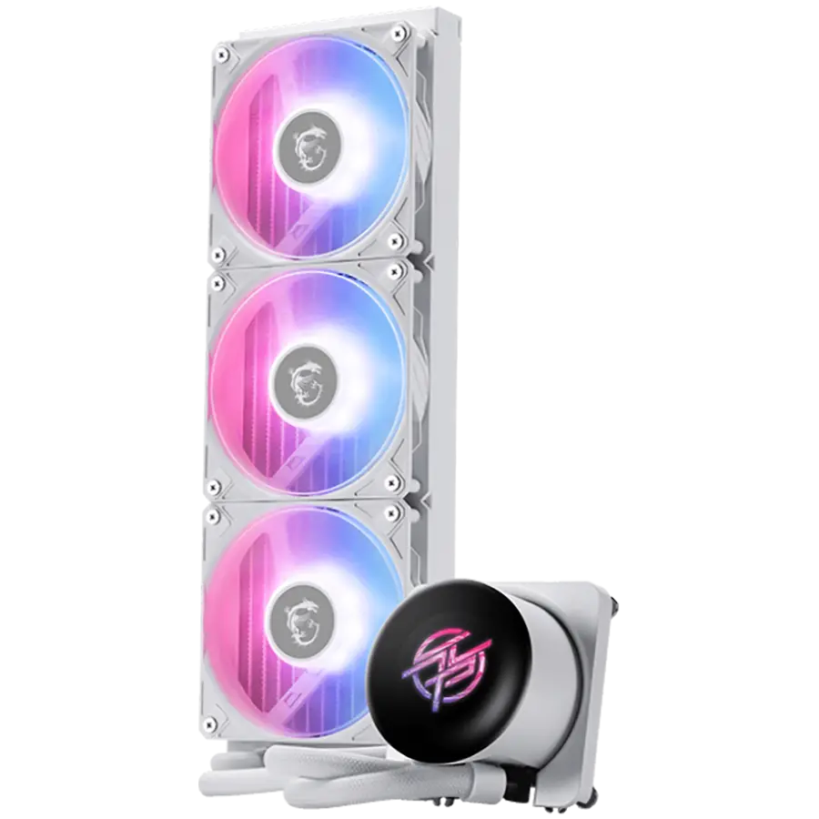 MSI MPG CORELIQUID P13 360 WHITE, 3x120mm Pre-installed CycloBlade 9 ARGB Daisy Chain Fans, 2.1-inch LCD screen, Copper Base, UNI BRACKET, Intel LGA 1700/1851, AMD AM5/AM4, 5Y Warranty - image 1