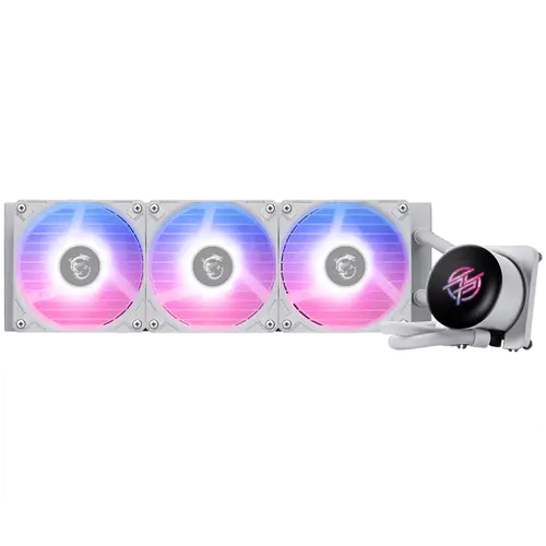 MSI MPG CORELIQUID P13 360 WHITE, 3x120mm Pre-installed CycloBlade 9 ARGB Daisy Chain Fans, 2.1-inch LCD screen, Copper Base, UNI BRACKET, Intel LGA 1700/1851, AMD AM5/AM4, 5Y Warranty