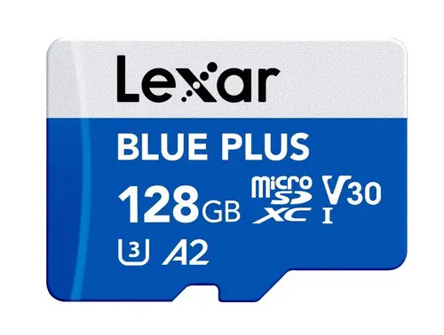 Κάρτα μνήμης Micro SDXC 128GB 100MB/s UHS-I A2 V30 U3 ΜΠΛΕ LEXAR - 1