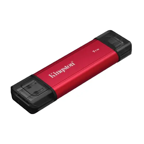 Флаш памет Kingston Dual USB-A/C Portable SSD 1TB - Black/Red - image 2