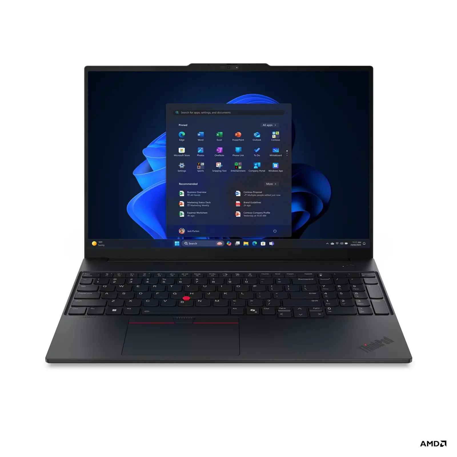 Лаптоп, Lenovo ThinkPad E16 AMD G3, AMD Ryzen 5 220 (up to 4.9GHz, 16MB), 16GB DDR5-5600, 512GB SSD, 16" WUXGA (1920x1200) IPS AG, AMD Radeon 740M Graphics, FHD&IR Cam, Backlit KB, WLAN, BT, FPR, 4 cell, DOS, 3Y Onsite