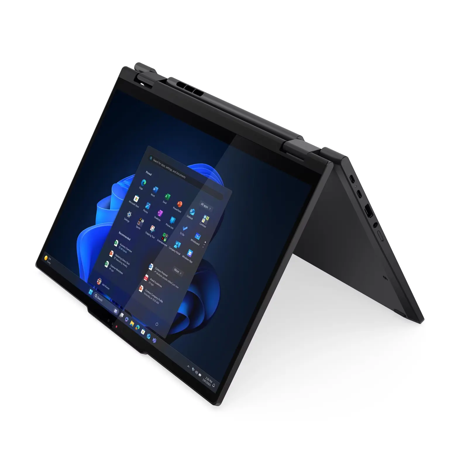 Лаптоп, Lenovo ThinkPad T14s 2-in-1 G1 Intel Core Ultra 7 255U, 12C (up to 5.2GHz,12MB), 32GB LPDDR5x-7467, 1TB SSD, 14" WUXGA (1920x1200) IPS AR AS, Touch, Integrated Intel Graphics, WLAN, BT, 5MP&IR Cam, Pen, Backlit KB, SCR, FPR, 3 cell, Win11Pro, 3Y Premier - image 1