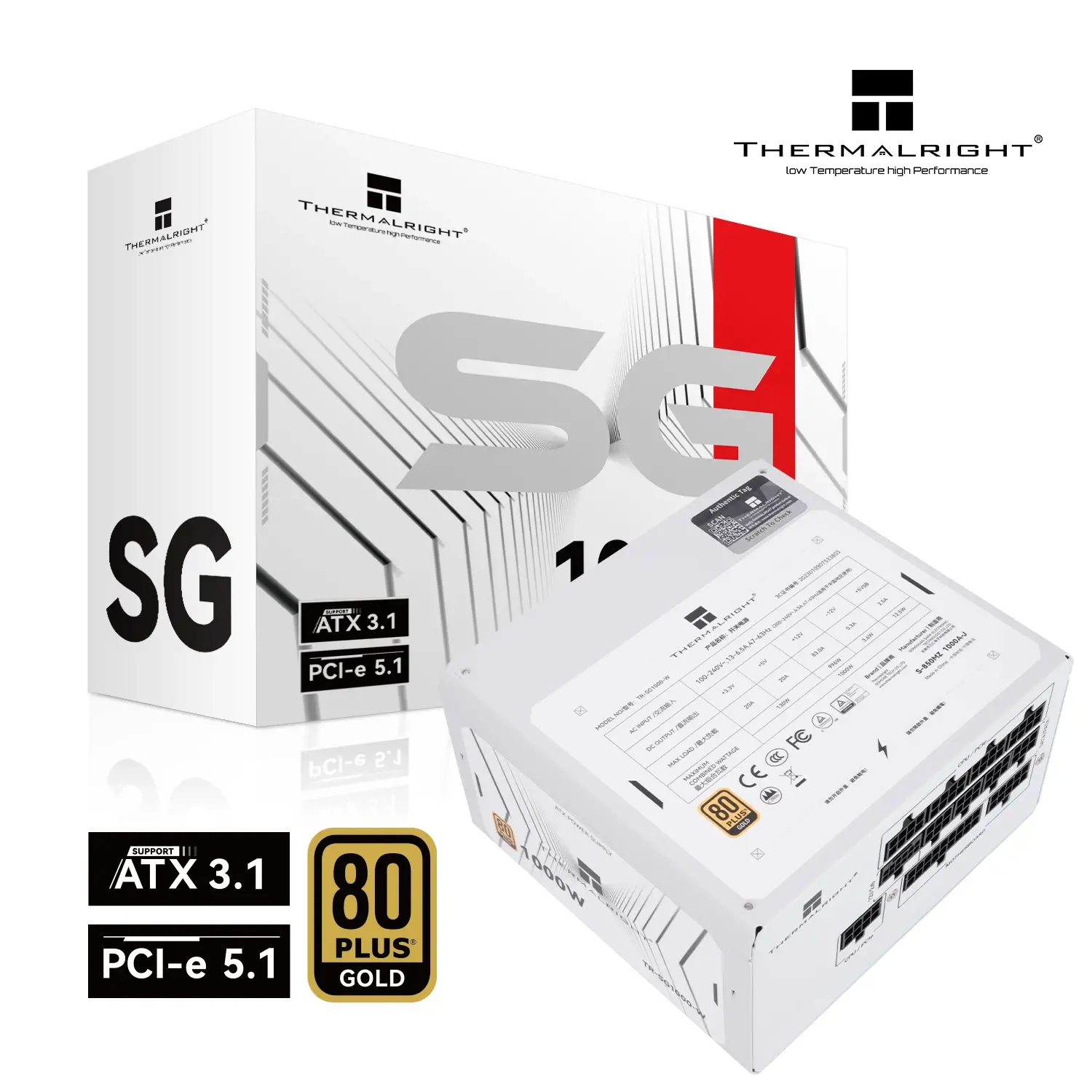 Thermalright захранване PSU ATX 3.1 1000W Gold, Full Modular - TR-SG1000-W White - image 4