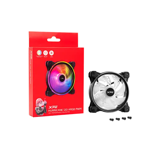 Вентилатор, ADATA XPG HURRICANE 120 ARGB PWM BK - image 3