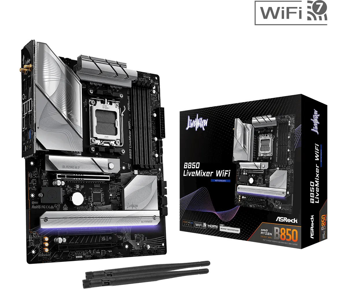 Дънна платка, ASROCK B850 LIVEMIXER WIFI AM5 - image 3