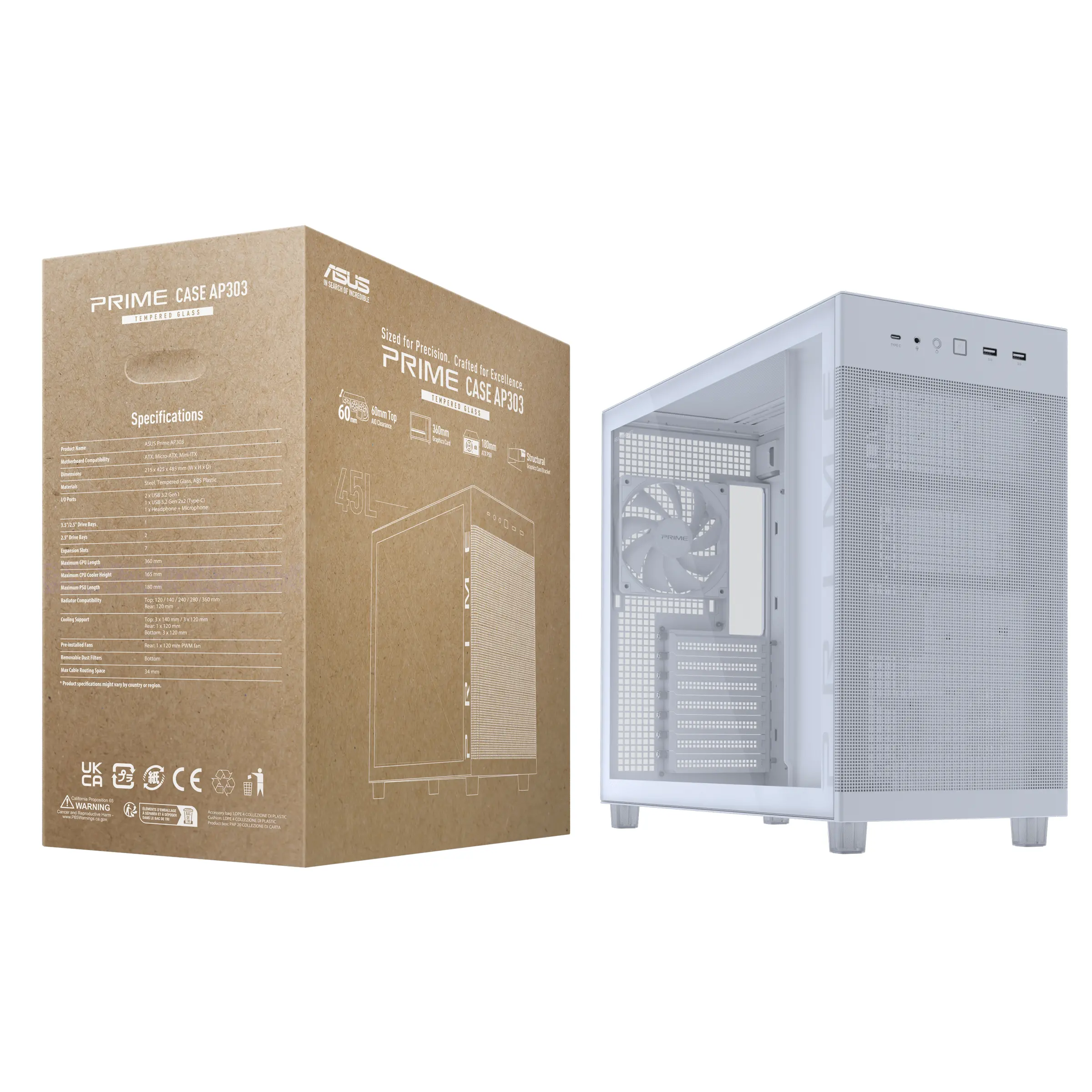 Кутия ASUS PRIME AP303 TG - White - image 13