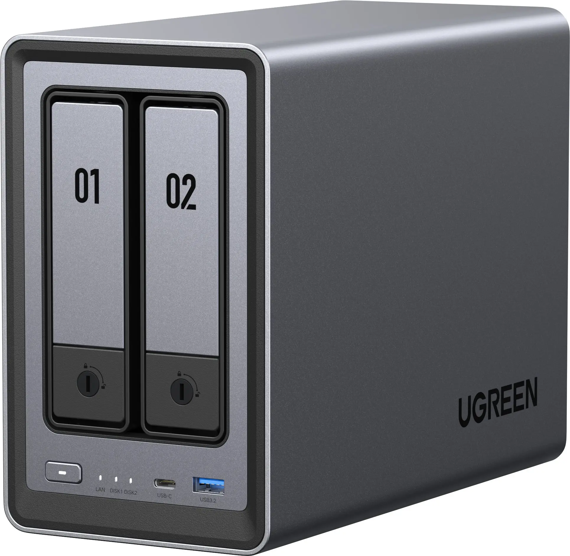 UGREEN 2-Bay Diskless intel N100 8GB DDR5 RAM 32GB System Drive, HDMI 4K 60Hz 2.5GbE, no HDDs, DXP2800