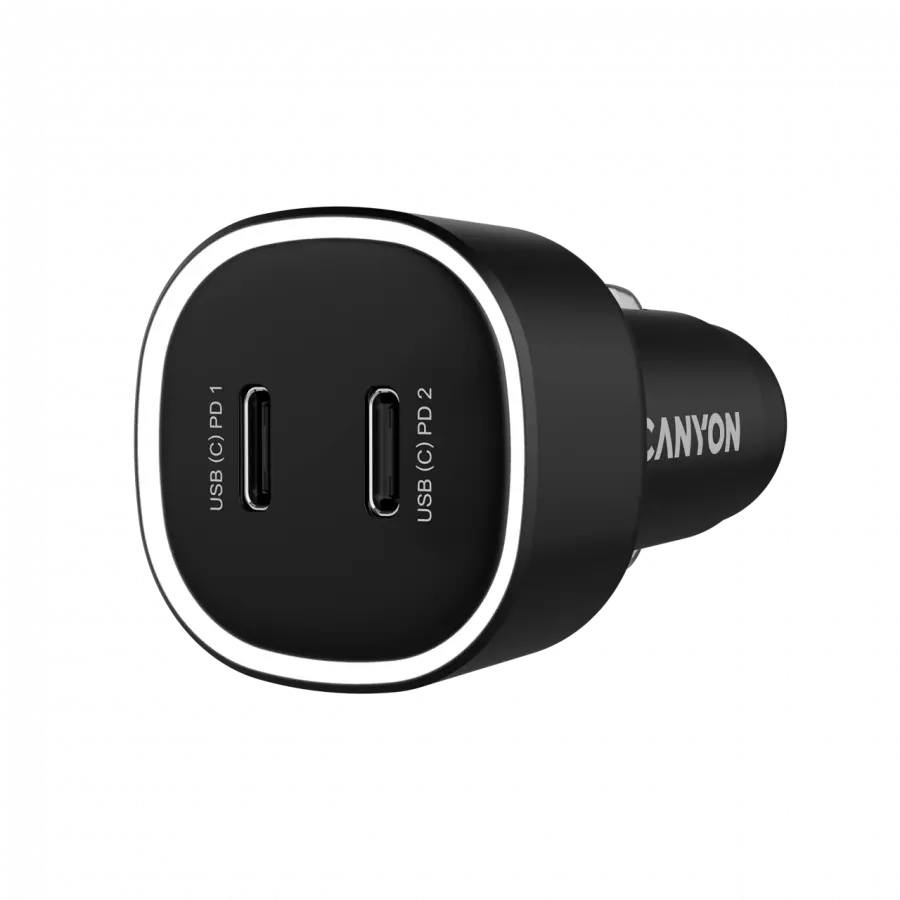 CANYON car charger OnDrive 60 PD 60W 2xUSB-C Black - image 1