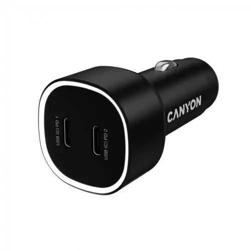 CANYON φορτιστής αυτοκινήτου OnDrive 60 PD 60W 2xUSB-C Μαύρο - 1