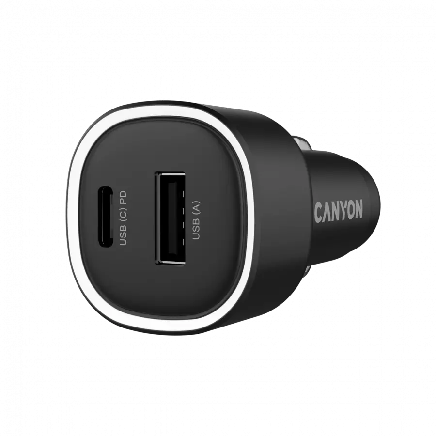 CANYON car charger OnDrive 48 PD 48W USB-A+USB-C Black - image 1
