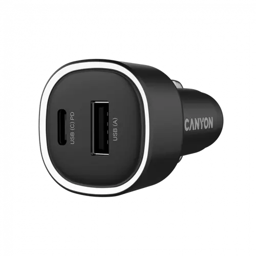 CANYON car charger OnDrive 48 PD 48W USB-A+USB-C Black - image 1