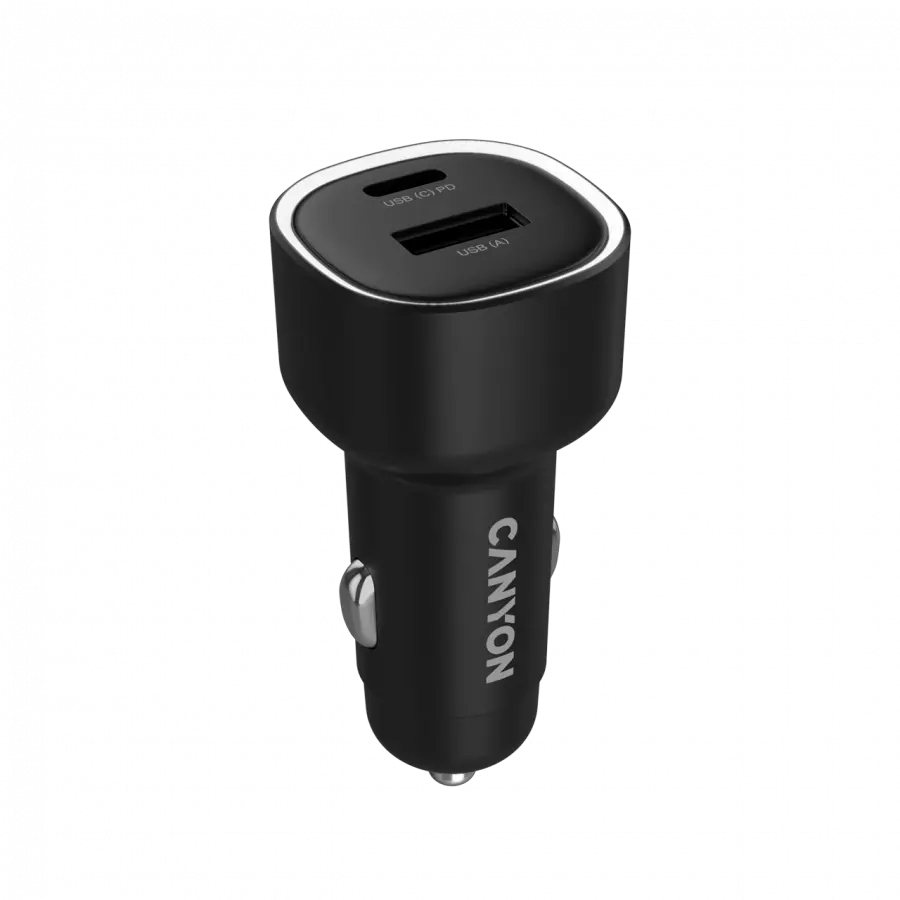 CANYON car charger OnDrive 48 PD 48W USB-A+USB-C Black - image 2