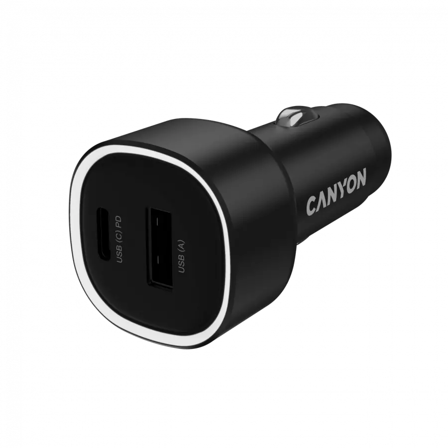 CANYON încărcător auto OnDrive 85 PD 85W USB-A+USB-C Negru