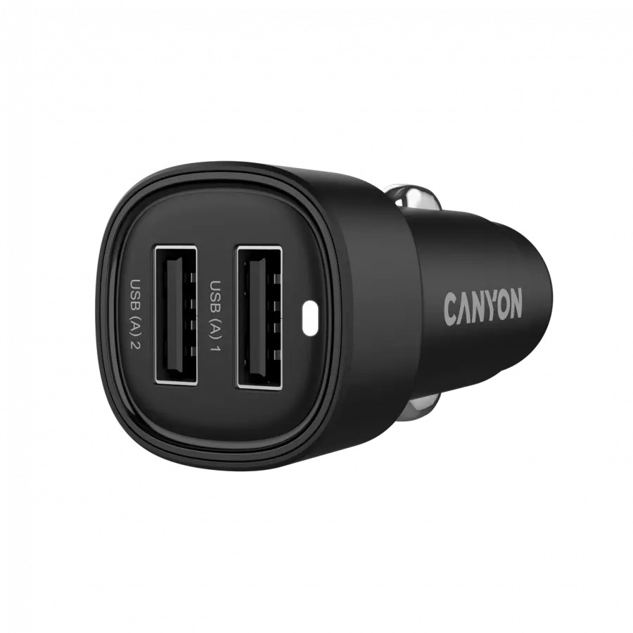 CANYON φορτιστής αυτοκινήτου OnDrive 24 24W 2xUSB-A Μαύρο - image 1