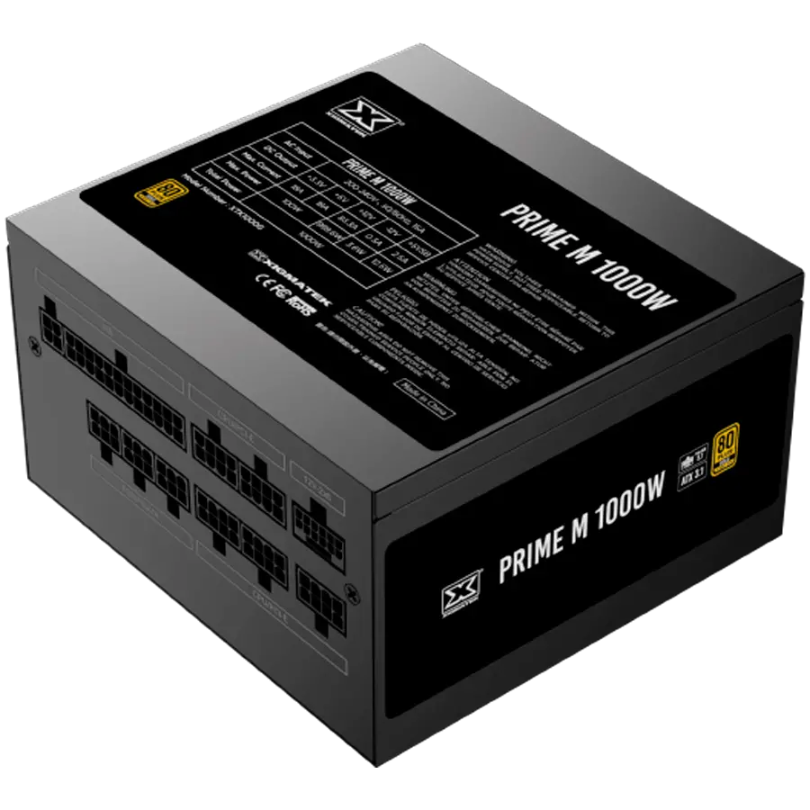 Xigmatek Prime M 1000W (80+Gold 230V EU, ATX3.1 & PCI-E 5.1, LLC D2D & APFC, ανεμιστήρας 120mm, Full Modular, καλώδιο EU, Color Box) - image 1