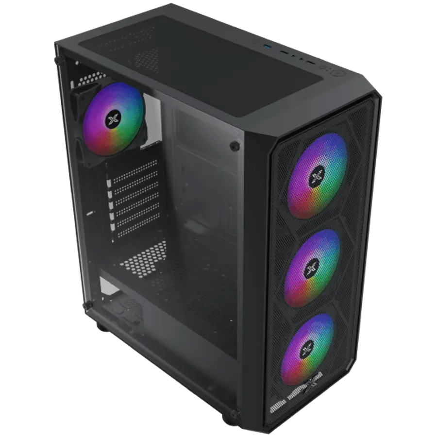 Xigmatek DUO X (BK, EATX, U3x1 & U2x2,Front Mesh Grill & Left TG, 4PCS Z20F Fan) - image 2
