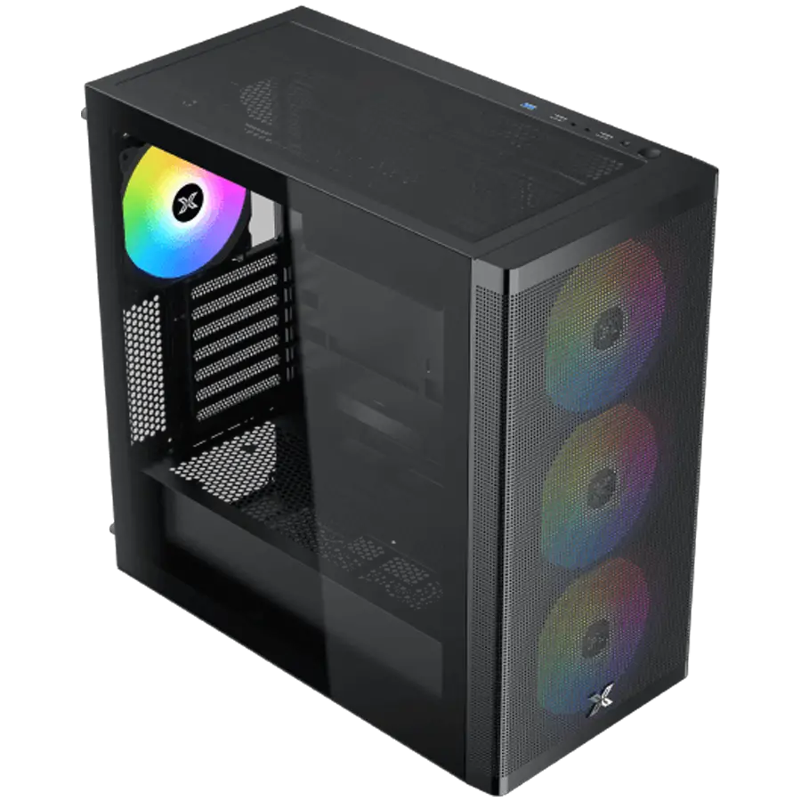 Xigmatek Osiris (EATX, U3x1+U2x2, panou frontal cu grilă mesh & TG pe stânga, 3 buc. 140mm Y40A & cutie telecomandă ARGB)