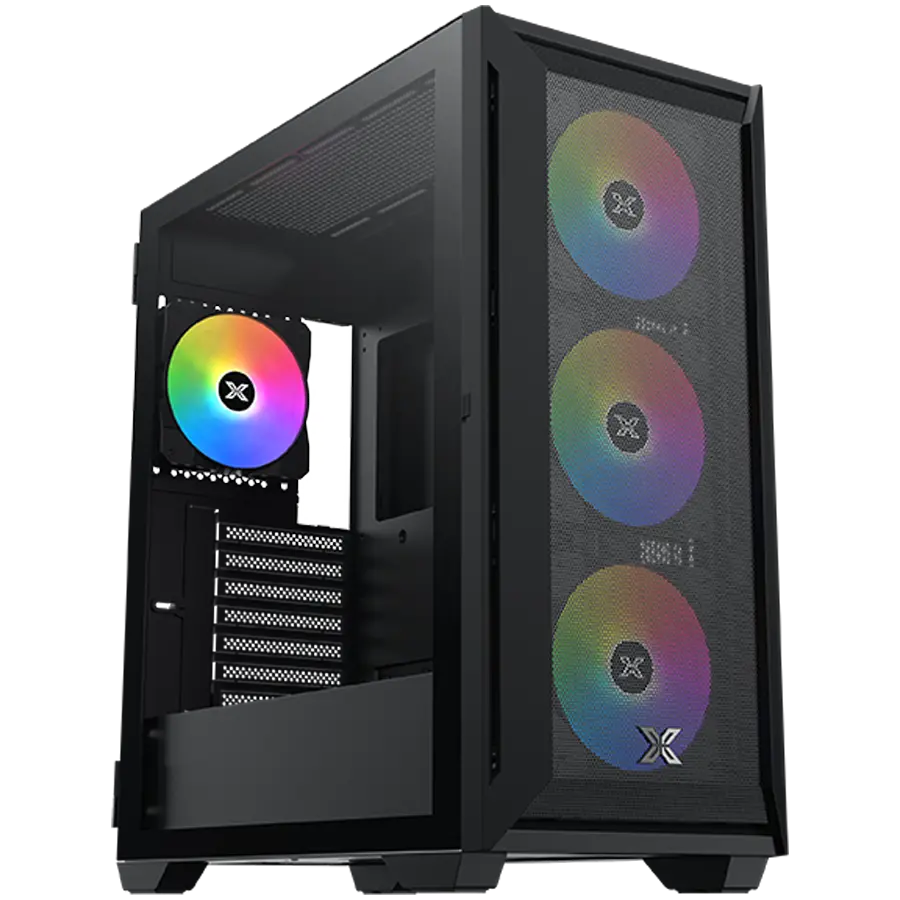 Xigmatek Master X II Pro (Black, ATX, U3x1 & U2x2, Front Meshed Grill & Left TG, 4PCS Z20A & ARGB PCB) - image 1