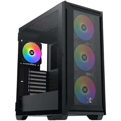 Xigmatek Master X II Pro (Black, ATX, U3x1 & U2x2, Front Meshed Grill & Left TG, 4PCS Z20A & ARGB PCB) - image 1