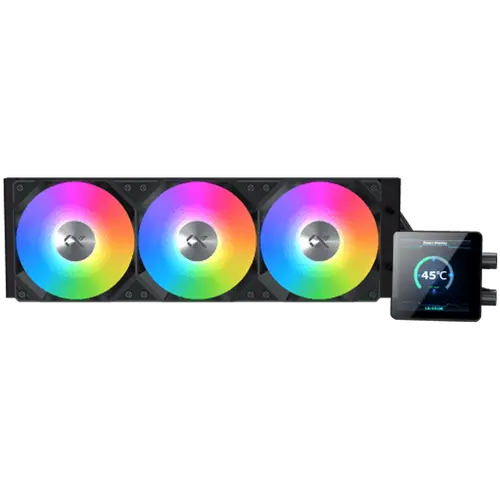 Xigmatek Connect 360 (Μαύρο, AIO υδρόψυξη, κεφαλή αντλίας με οθόνη LED 3.4", ανεμιστήρας ARGB PWM, Mini ARGB Controller) - 1