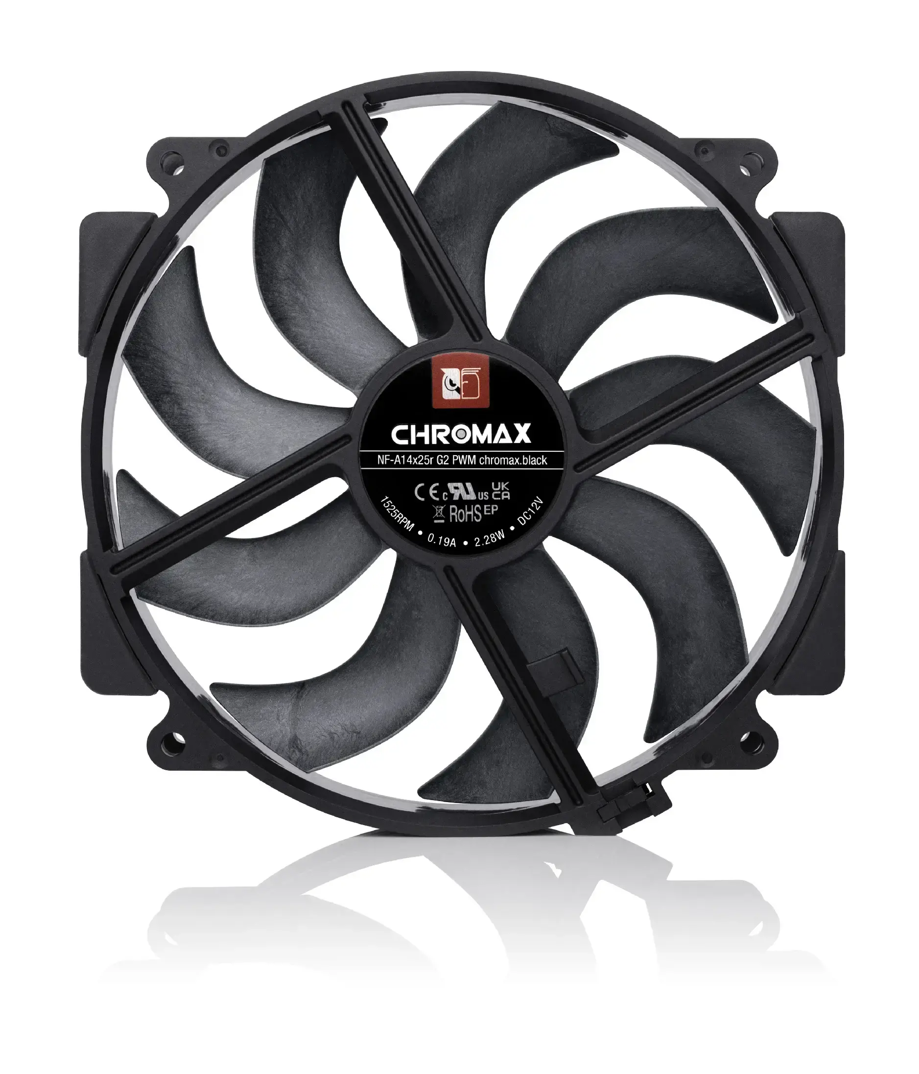 Noctua вентилатор Fan 140mm - NF-A14x25r G2 PWM chromax.black - image 2