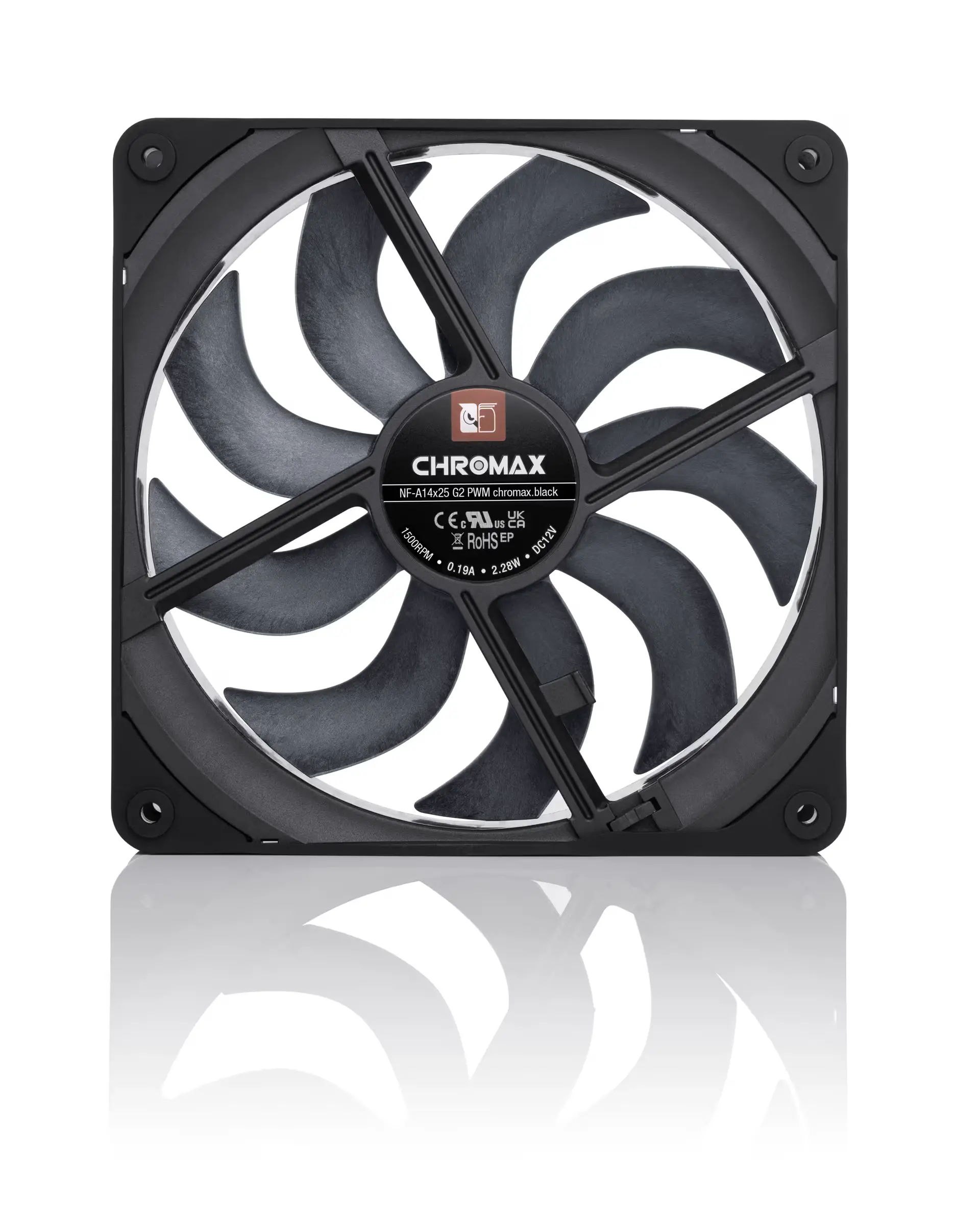 Noctua вентилатор Fan 140mm - A14x25 G2 PWM chromax.black - image 3