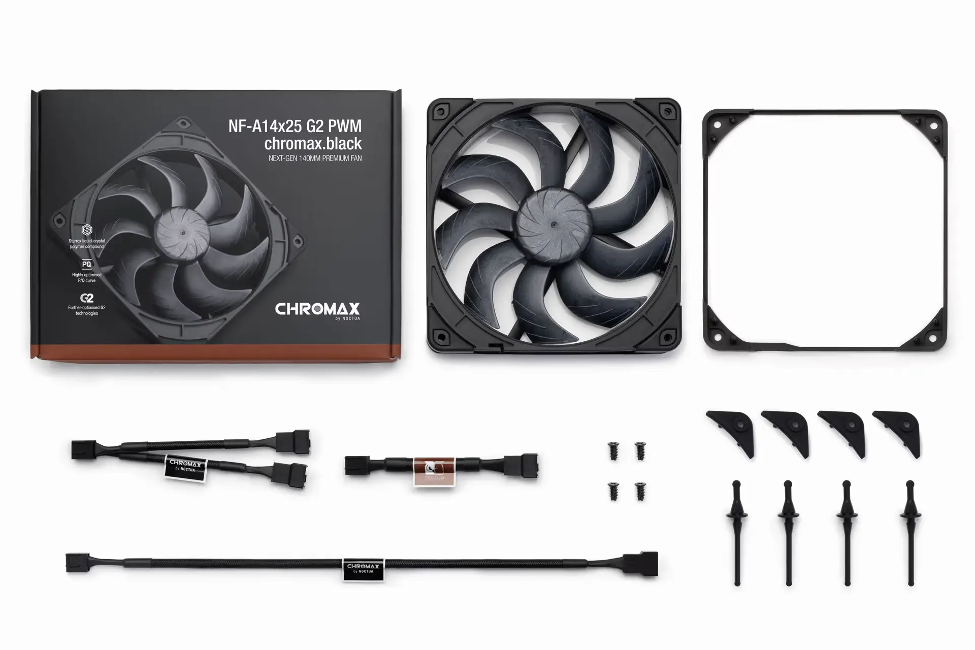 Noctua вентилатор Fan 140mm - A14x25 G2 PWM chromax.black - image 4
